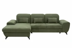 INFINI Narożnik rozkładany z poduszkami oliwkowy ALTA lewy