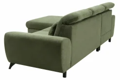 INFINI Narożnik rozkładany z poduszkami oliwkowy ALTA lewy