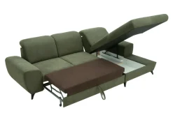 Narożniki|INFINI Narożnik rozkładany z poduszkami oliwkowy ALTA prawy