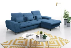 Narożniki|INFINI Narożnik rozkładany z poduszkami niebieski ALTA prawy