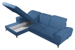 INFINI Narożnik rozkładany z poduszkami niebieski ALTA lewy