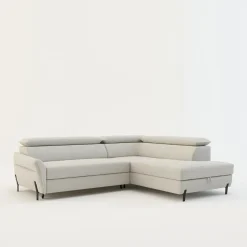 Narożniki|Instilo Narożnik rozkładany z regulowanymi zagłówkami jasnoszary ROMEO lewy