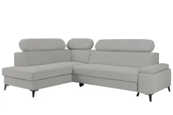 Narożnik rozkładany z regulowanymi zagłówkami jasnoszary LUGANO 2 lewy