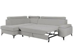 Narożnik rozkładany z regulowanymi zagłówkami jasnoszary LUGANO 2 lewy