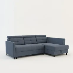 FN Design Narożnik rozkładany z regulowanymi zagłówkami niebieski WONDER prawy