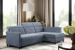 FN Design Narożnik rozkładany z regulowanymi zagłówkami niebieski WONDER prawy