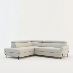 Narożniki|Instilo Narożnik rozkładany z regulowanymi zagłówkami jasnoszary ROMEO prawy