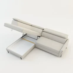 Narożniki|Instilo Narożnik rozkładany z regulowanymi zagłówkami jasnoszary ROMEO prawy