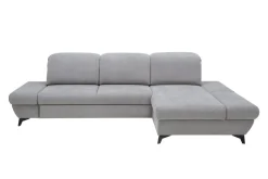 Narożniki| Narożnik rozkładany z regulowanymi zagłówkami szary HARPER prawy