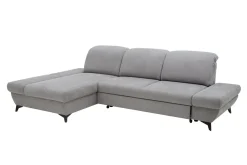 Narożnik rozkładany z regulowanymi zagłówkami szary HARPER lewy