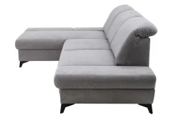 Narożnik rozkładany z regulowanymi zagłówkami szary HARPER lewy