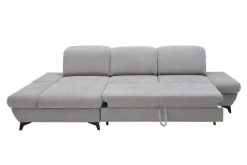 Narożnik rozkładany z regulowanymi zagłówkami szary HARPER lewy