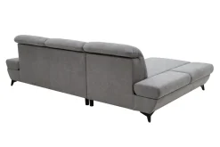 Narożnik rozkładany z regulowanymi zagłówkami szary HARPER lewy