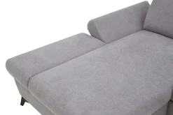 Narożnik rozkładany z regulowanymi zagłówkami szary HARPER lewy