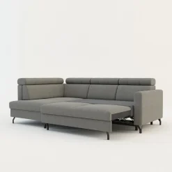 FN Design Narożnik rozkładany z regulowanymi zagłówkami szary TULIA lewy