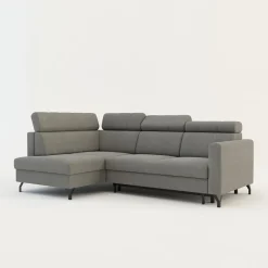 FN Design Narożnik rozkładany z regulowanymi zagłówkami szary TULIA lewy