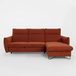 Narożnik rozkładany z regulowanymi zagłówkami ceglasty GLOW