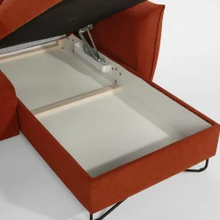 Narożnik rozkładany z regulowanymi zagłówkami ceglasty GLOW