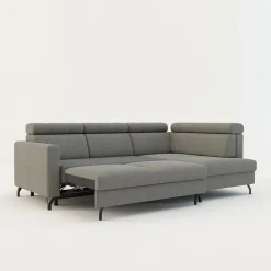 FN Design Narożnik rozkładany z regulowanymi zagłówkami szary TULIA prawy