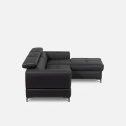 Trend Line Narożnik rozkładany z regulowanymi zagłówkami czarny TORINO prawy