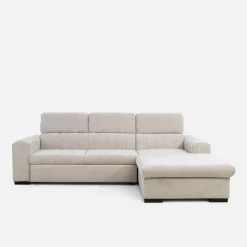 Narożniki|inny Narożnik rozkładany z regulowanymi zagłówkami jasnobeżowy SAVOY prawy