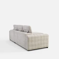 Narożniki|inny Narożnik rozkładany z regulowanymi zagłówkami jasnobeżowy SAVOY prawy