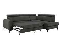 Narożniki| Narożnik rozkładany z regulowanymi zagłówkami ciemnoszary TRENTO prawy