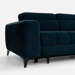 Werdomo Narożnik rozkładany z regulowanymi zagłówkami granatowy ASTOLA prawy