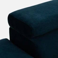 Werdomo Narożnik rozkładany z regulowanymi zagłówkami granatowy ASTOLA prawy