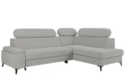 Narożniki| Narożnik rozkładany z regulowanymi zagłówkami jasnoszary LUGANO 2 prawy