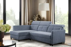 FN Design Narożnik rozkładany z regulowanymi zagłówkami niebieski WONDER lewy