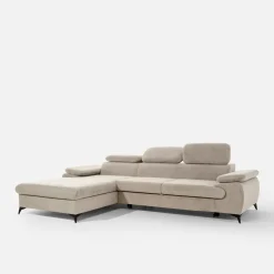 Narożniki|New Form Narożnik rozkładany z regulowanymi zagłówkami SCALA lewy beż