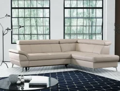 Narożniki|Trend Line Narożnik skórzany beżowy LEMAN lewy