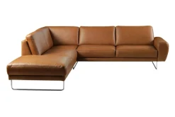 Trend Line Narożnik skórzany brązowy SPRING lewy