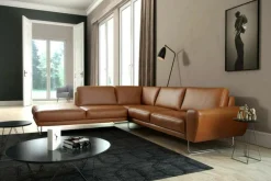 Trend Line Narożnik skórzany brązowy SPRING lewy