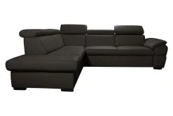 Narożniki|Trend Line Narożnik skórzany brązowy z regulowanymi zagłówkami TOWN