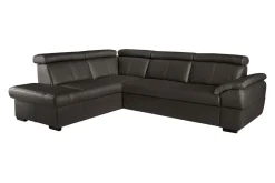 Narożniki|Trend Line Narożnik skórzany brązowy z regulowanymi zagłówkami TOWN