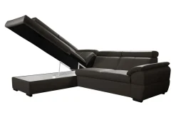 Narożniki|Trend Line Narożnik skórzany brązowy z regulowanymi zagłówkami TOWN