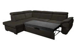 Narożniki|Trend Line Narożnik skórzany brązowy z regulowanymi zagłówkami TOWN