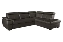 Trend Line Narożnik skórzany brązowy z regulowanymi zagłówkami TOWN