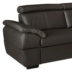 Trend Line Narożnik skórzany brązowy z regulowanymi zagłówkami TOWN