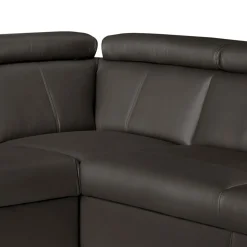 Trend Line Narożnik skórzany brązowy z regulowanymi zagłówkami TOWN