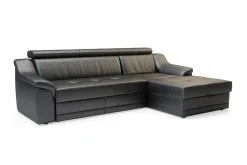 Narożniki|Impresti Narożnik skórzany czarny ALBA prawy