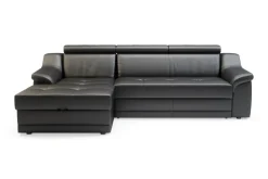 Impresti Narożnik skórzany czarny ALBA lewy