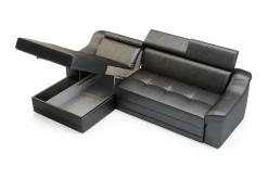 Impresti Narożnik skórzany czarny ALBA lewy