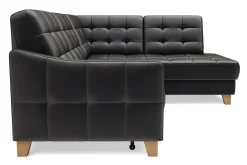 Impresti Narożnik skórzany czarny MALMO prawy