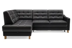 Impresti Narożnik skórzany czarny MALMO lewy