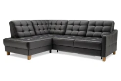 Impresti Narożnik skórzany czarny MALMO lewy