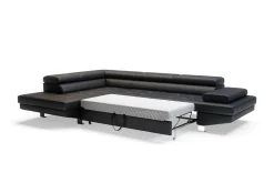 Narożniki| Narożnik skórzany czarny VANILLA lewy