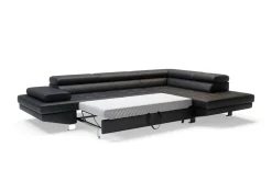 Narożnik skórzany czarny VANILLA prawy